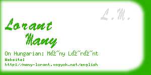 lorant many business card